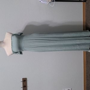 Forever 21 Smocked Off-shoulder Mint Green Dress L